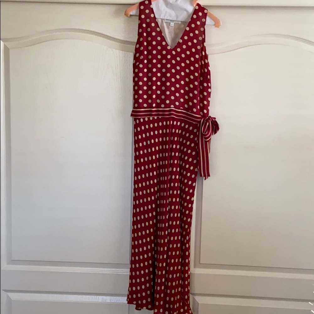 Red/cream polka dot dress